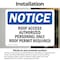 Signmission Roof Access Authorized Personnel Only OSHA Notice Sign, Vinyl Decal, 10in W x 7in L, 2PK OS-2PACK-NS-D-710-L-16498 - alternate 4